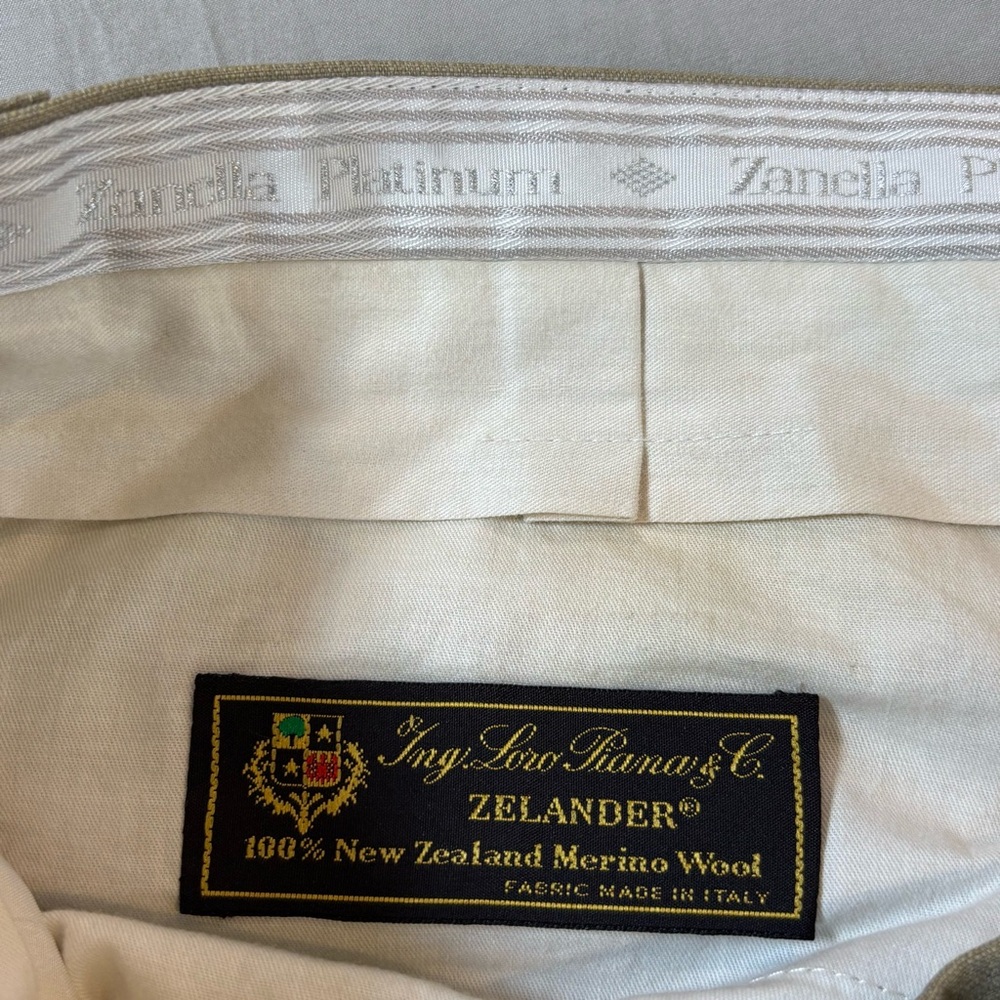 Zanella Alter Loro Piana Dress‎ Pants Slacks Men’s 37x27 Tan Beige - Picture 9 of 12